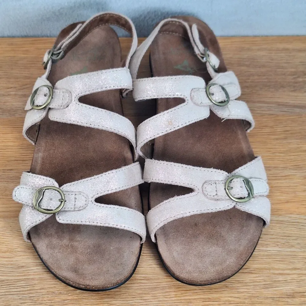 Dansko Jameson Women's 11 EU 41 Strappy Slingback Sandals Champagne Leather